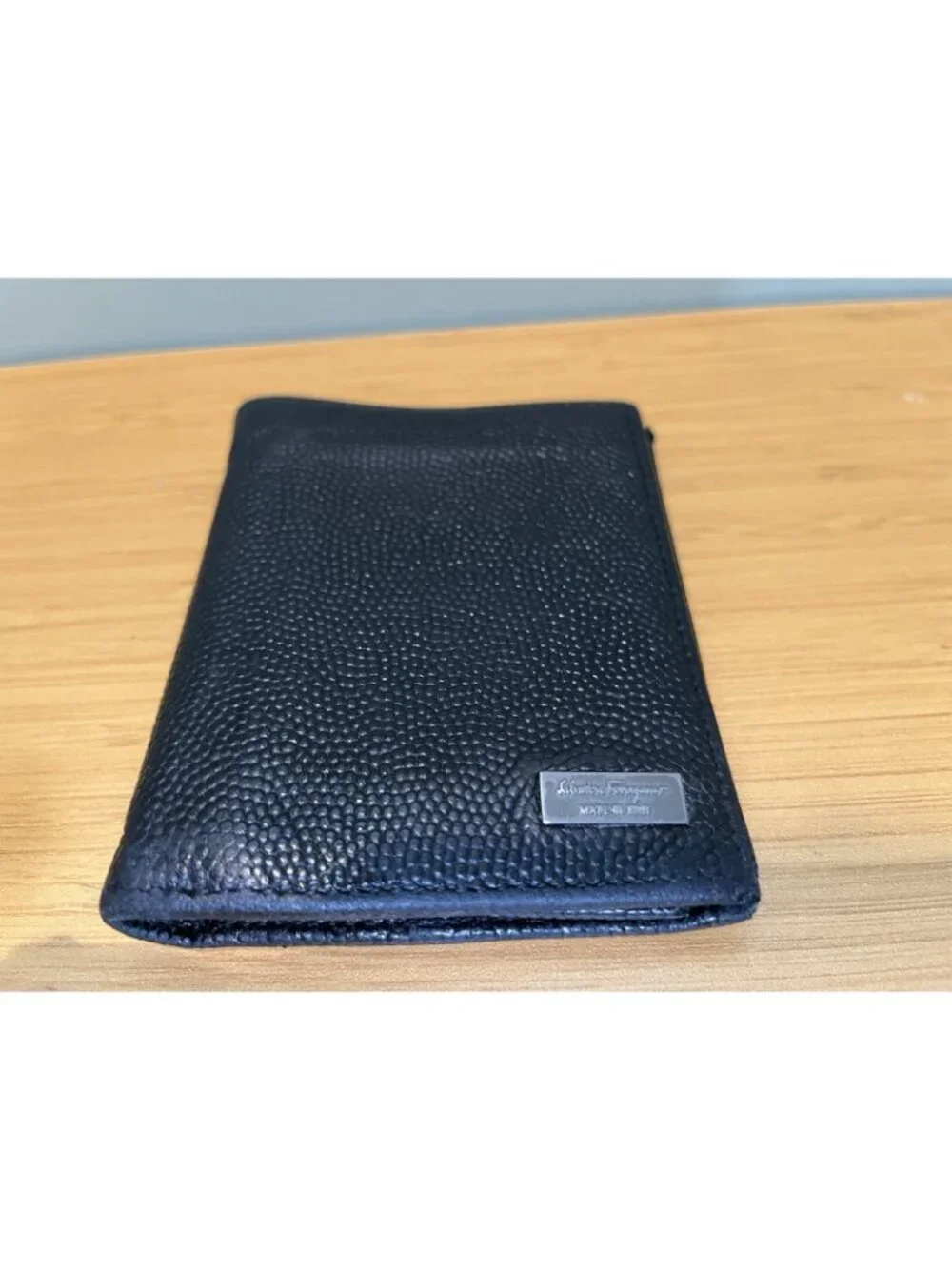 Salvatore Ferragamo Black Men's Bifold Wallet Logo Folding Credit Card ID